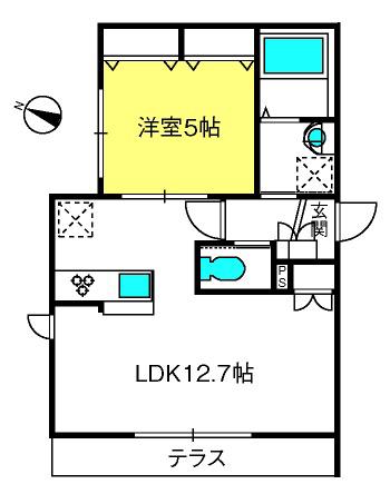 ＪＲ京浜東北線 与野駅 徒歩6分 3階建 築3年(1LDK/1階)の間取り写真