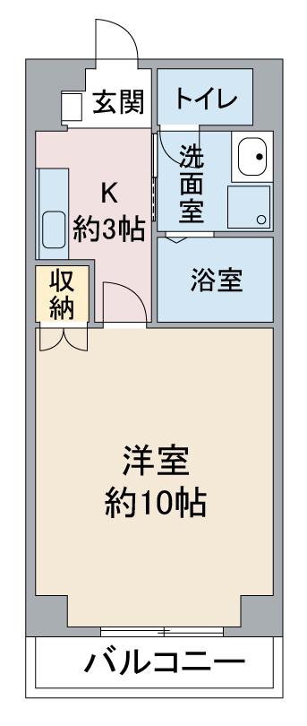 ヨコタビル リアル(1K/7階)の間取り写真