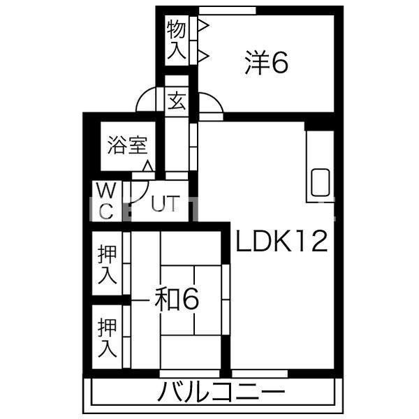 ガーデンハイツ岸佐(2LDK/1階)の間取り写真