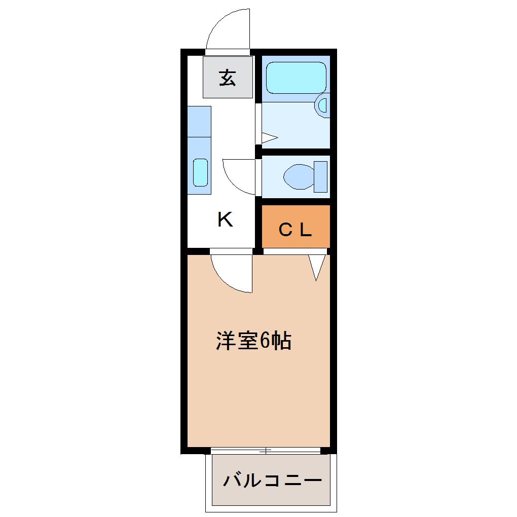 サンライフ西村II(1K/1階)の間取り写真