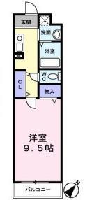 エスポワール 2F(1K/2階)の間取り写真