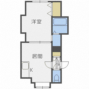 エージ麻生(1DK/2階)の間取り写真