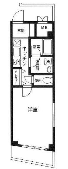 CHIARO(1K/2階)の間取り写真