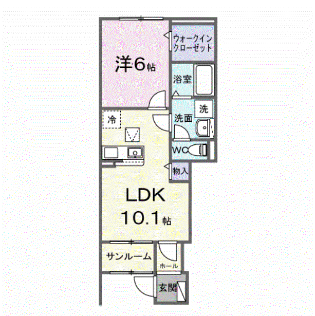 REGALEIRA(1LDK/1階)の間取り写真