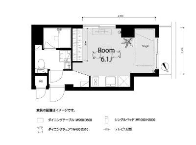 ライオンズマンシヨン日本橋第二(ワンルーム/9階)の間取り写真