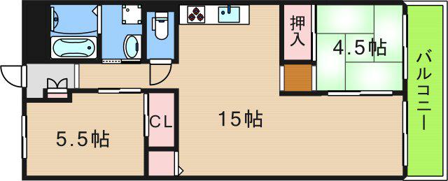 パレ北加賀屋(2LDK/4階)の間取り写真