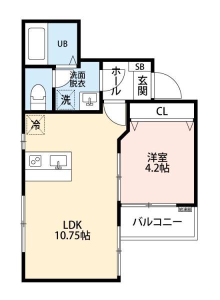 ネットケー大倉山(1LDK/1階)の間取り写真