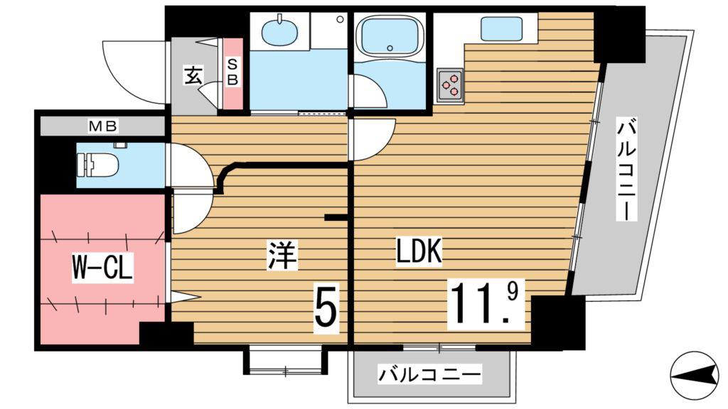 LUMINA(1LDK/5階)の間取り写真