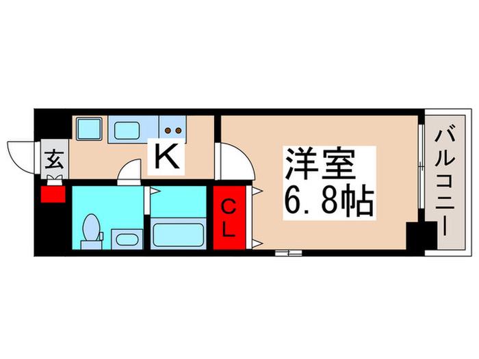 ラクラス下総中山(1K/7階)の間取り写真