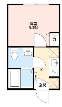 STAIRASE(1K/1階)の間取り写真