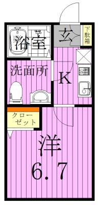ルミエール柏(1K/1階)の間取り写真
