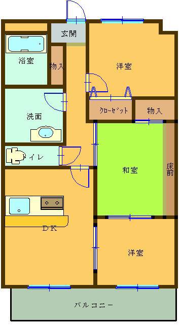 グラントミー(3DK/2階)の間取り写真