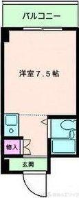 ベルメゾン南江口(1K/2階)の間取り写真