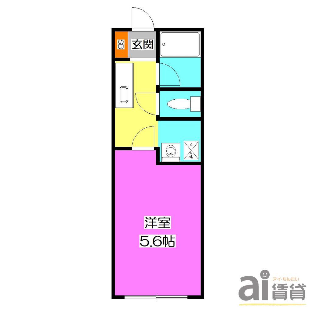 AIFORT.東村山III(1K/2階)の間取り写真