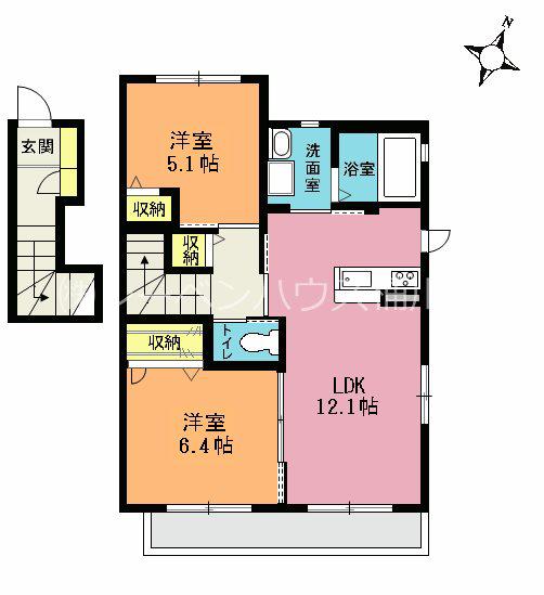 SHMソレイユ(2LDK/2階)の間取り写真