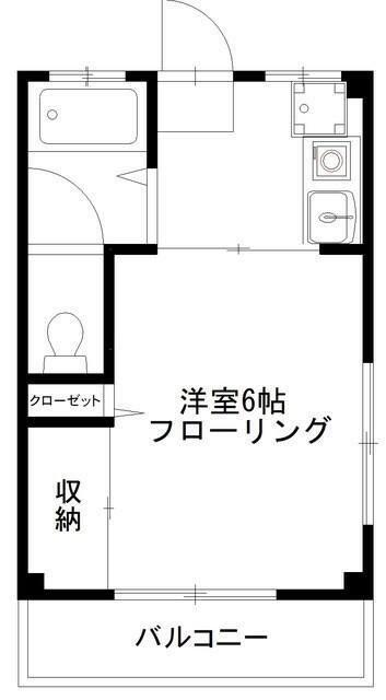 加藤ハイツ(1K/3階)の間取り写真