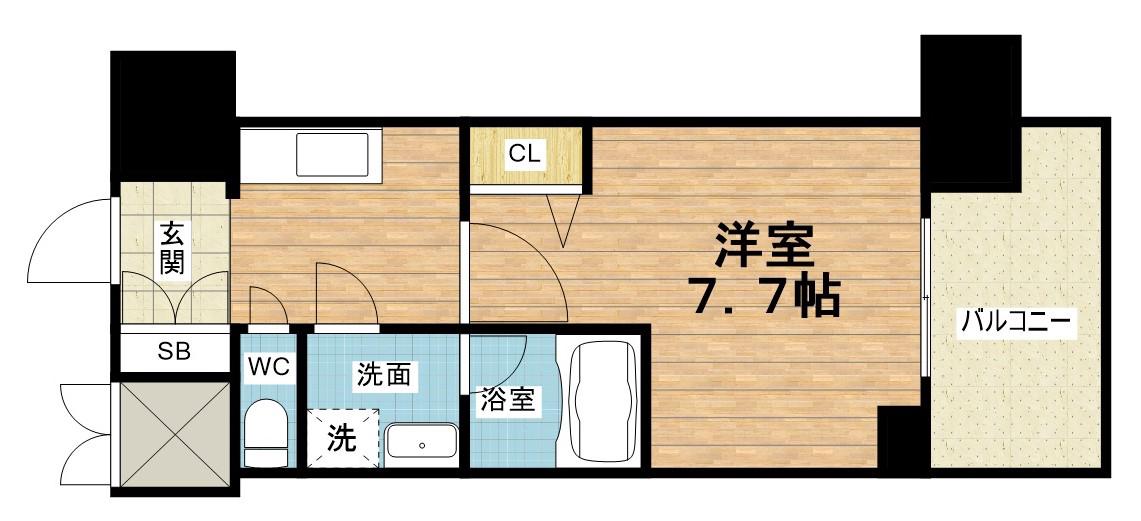 SPLENDIDE NAMBAIII(1K/4階)の間取り写真