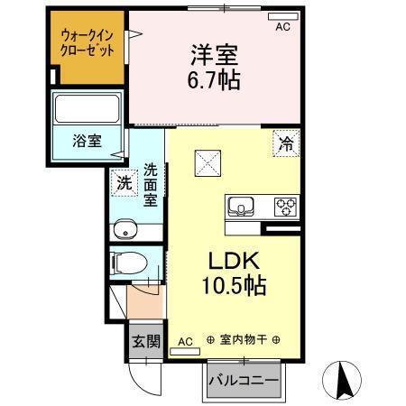 リーブラ レオ(1LDK/1階)の間取り写真
