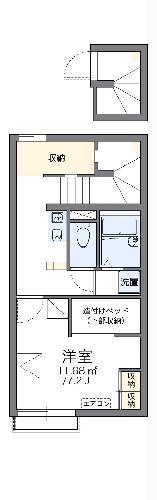 レオパレス龍ノ口(1K/2階)の間取り写真