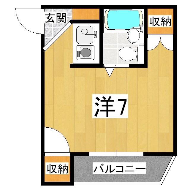 第8長栄ヴィライースト(ワンルーム/2階)の間取り写真