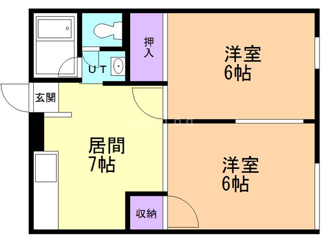 シティハイムコンフォールA(2DK/1階)の間取り写真