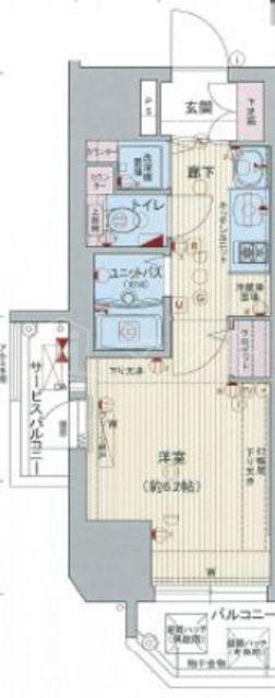 プレサンス心斎橋ルティア(1K/6階)の間取り写真