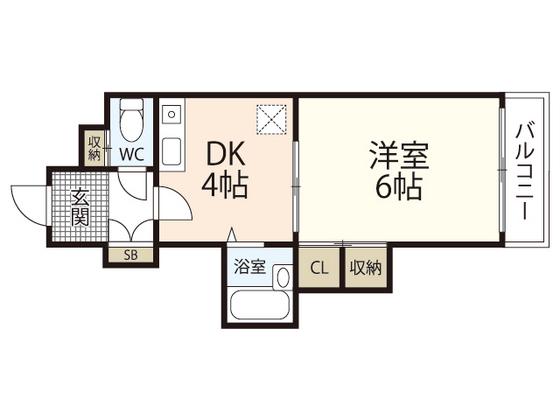 アネックス十日市(1DK/2階)の間取り写真