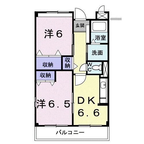 クリスタルKUMAGAYA-A(2DK/3階)の間取り写真