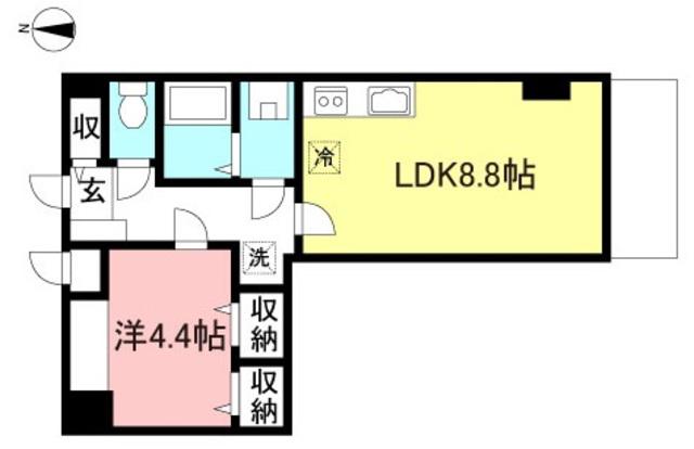 シャルム府中の森公園(1LDK/1階)の間取り写真