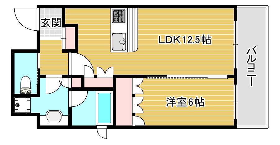 リーガル南船場II(1LDK/9階)の間取り写真