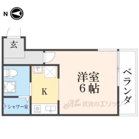 レジデンスヨヘイ(1K/4階)の間取り写真