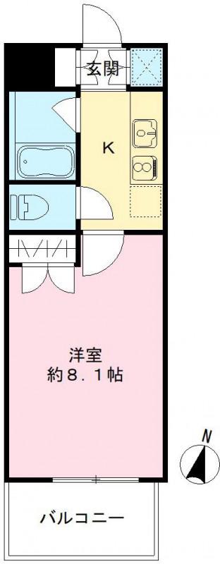 リエス伏見(1K/6階)の間取り写真