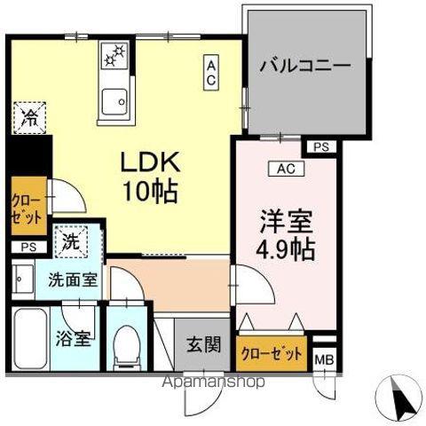 ヴィラ トルチュ東刈谷(1LDK/3階)の間取り写真