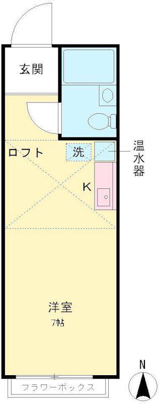 さくらヴィレッジ調布(ワンルーム/1階)の間取り写真