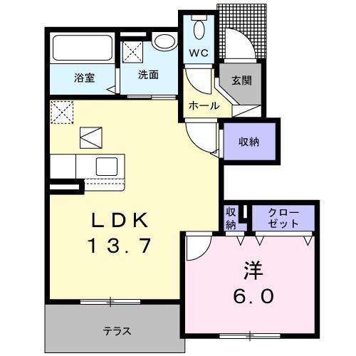 ロイヤル・コート(1LDK/1階)の間取り写真