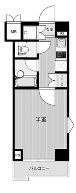 ルーブル中落合(1K/6階)の間取り写真