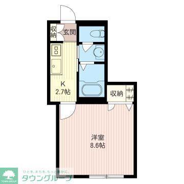 ノーザンライツ(1K/1階)の間取り写真