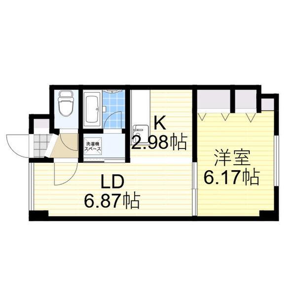 フロイデンス桑園(1LDK/4階)の間取り写真