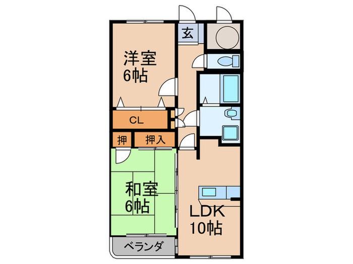 セピアコート(2LDK/3階)の間取り写真