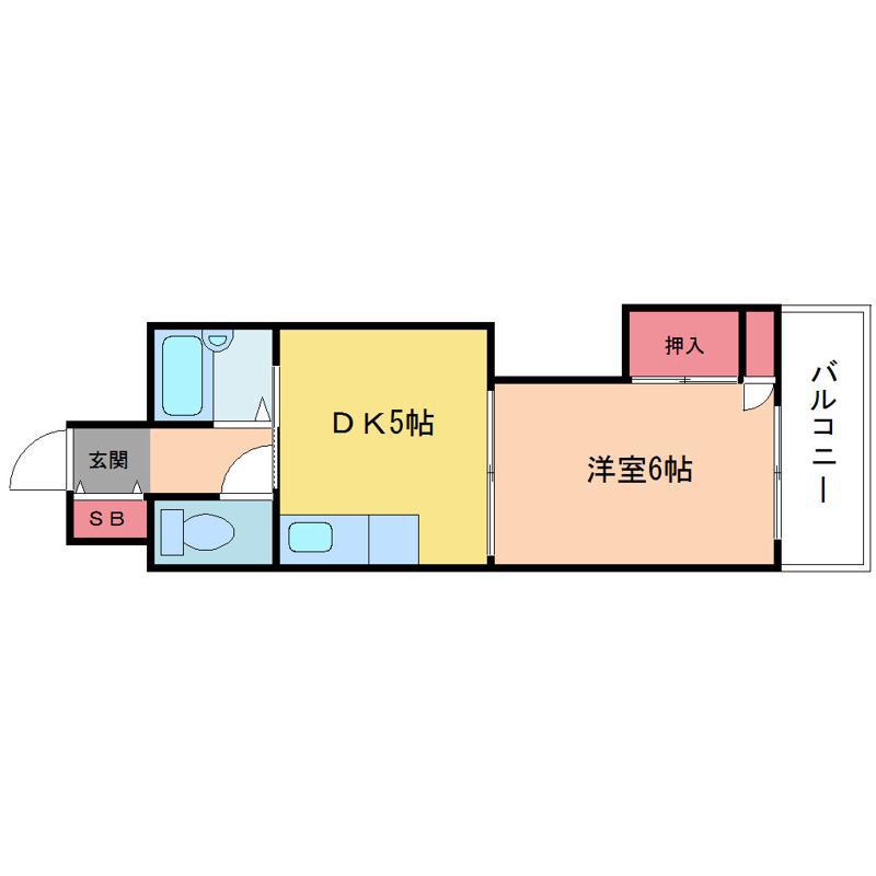 新大阪グランドハイツ北(1DK/3階)の間取り写真