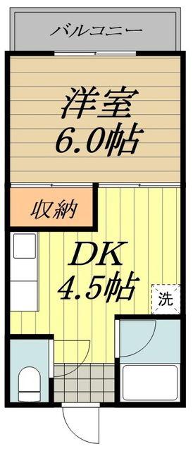 第一育栄ハイツ(1DK/1階)の間取り写真