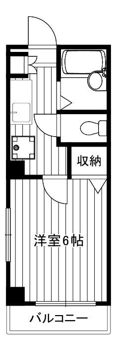 美茶和コーポ(1K/2階)の間取り写真
