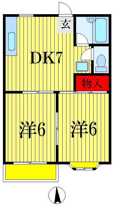メゾンドエミネンス(2DK/1階)の間取り写真