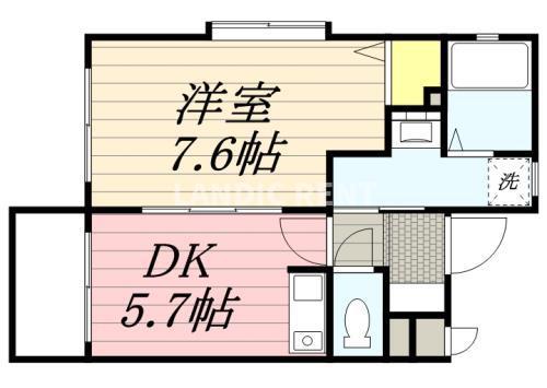 E&K筥松(1DK/3階)の間取り写真