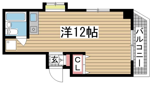 レスポワール花隈(ワンルーム/5階)の間取り写真