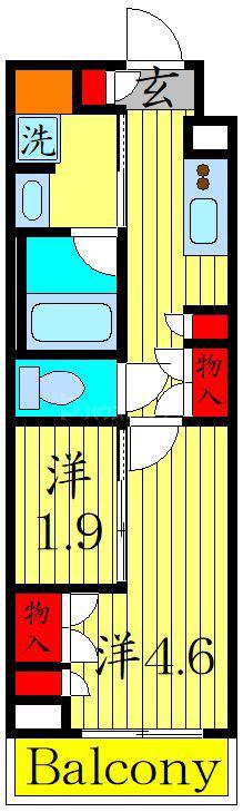 GENOVIA池袋本町(2K/5階)の間取り写真