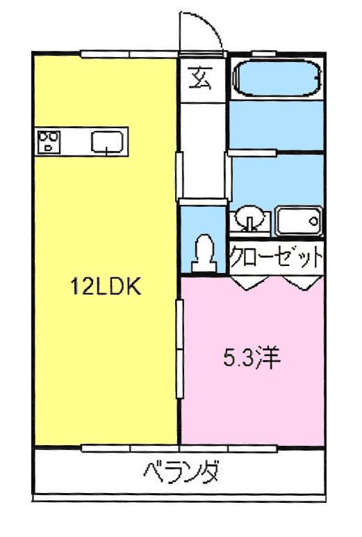メゾン東邦III 202(1LDK/2階)の間取り写真