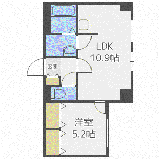 クラルテ旭山公園通(1LDK/5階)の間取り写真