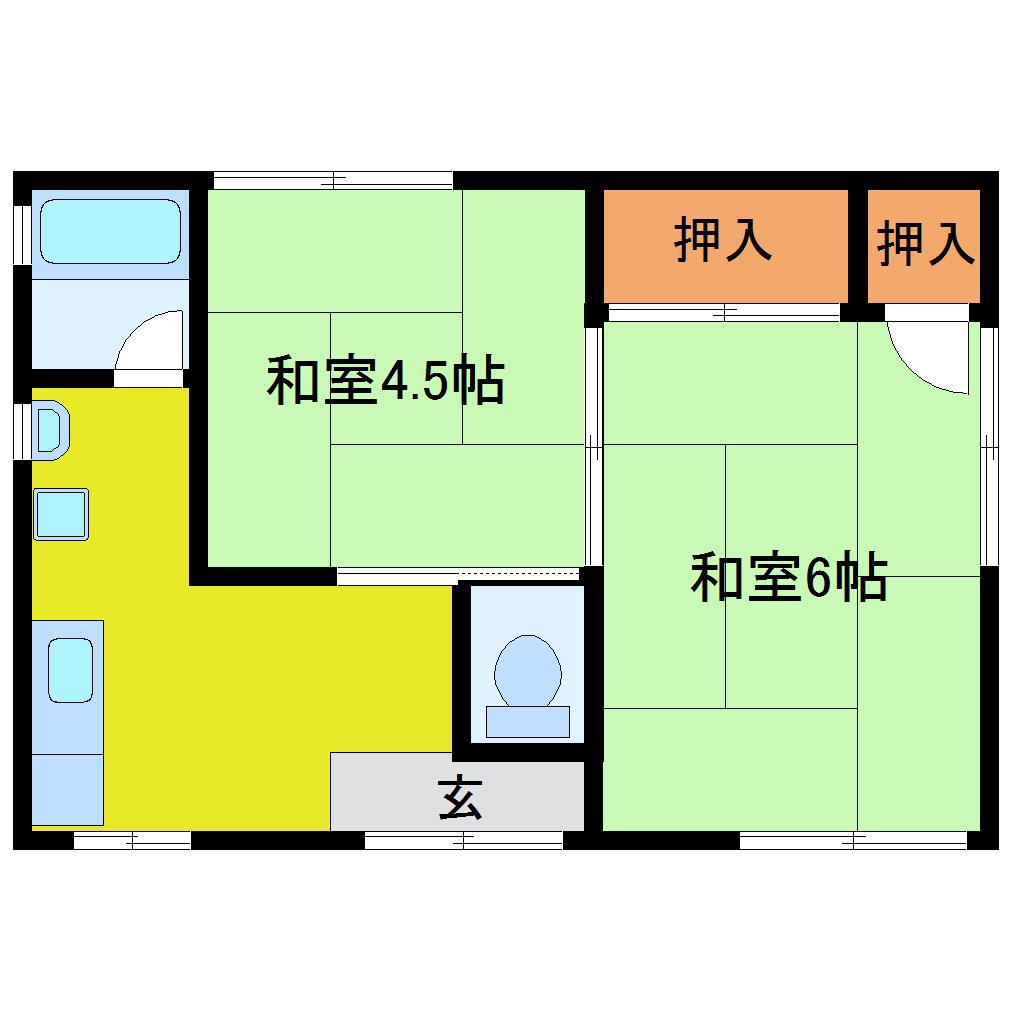 あわらSK館(2K/1階)の間取り写真