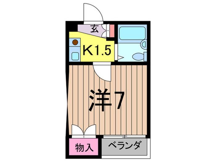 WILL OLYMPIA 氷川町(1K/2階)の間取り写真
